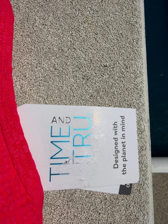 Time and Tru Bright Coral  One-Piece Swimsuit - Picture 3 of 6